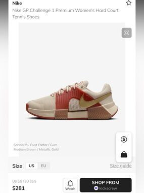 Nike GP Challenge 1 Premium Women's Hard Court Tennis Shoes Sanddrift Brown